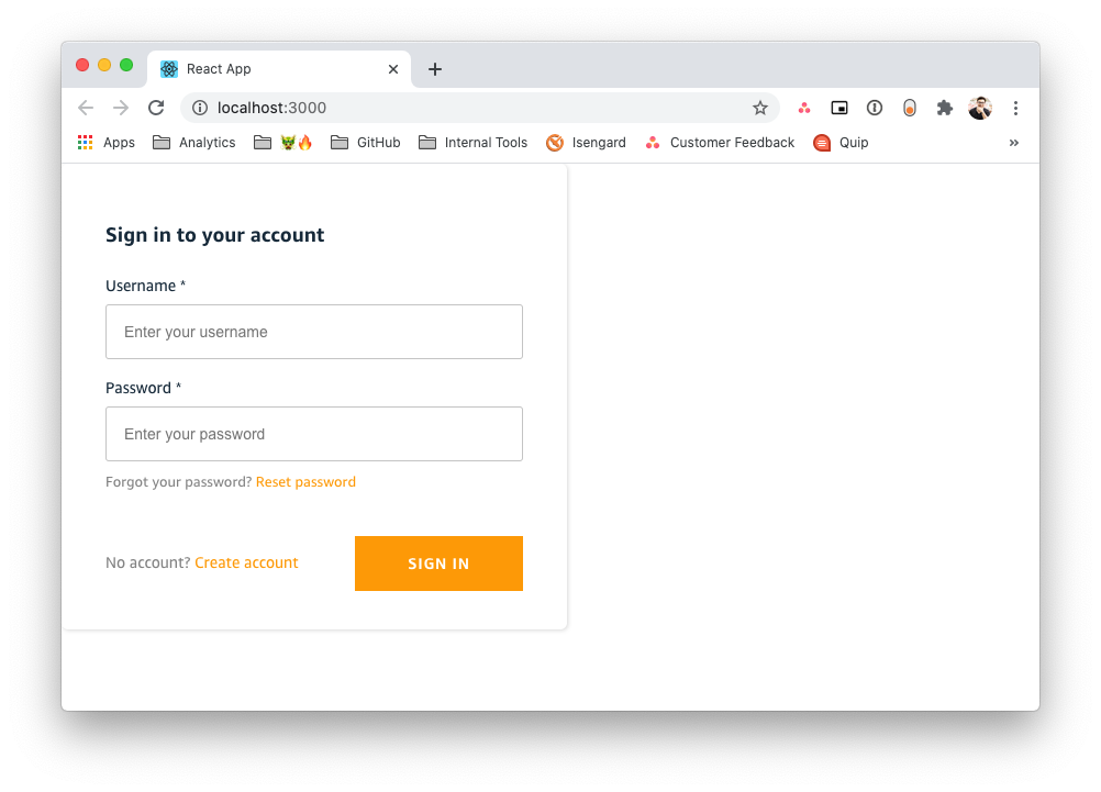 Amplify Authenticator UI components with an imported Cognito User Pool