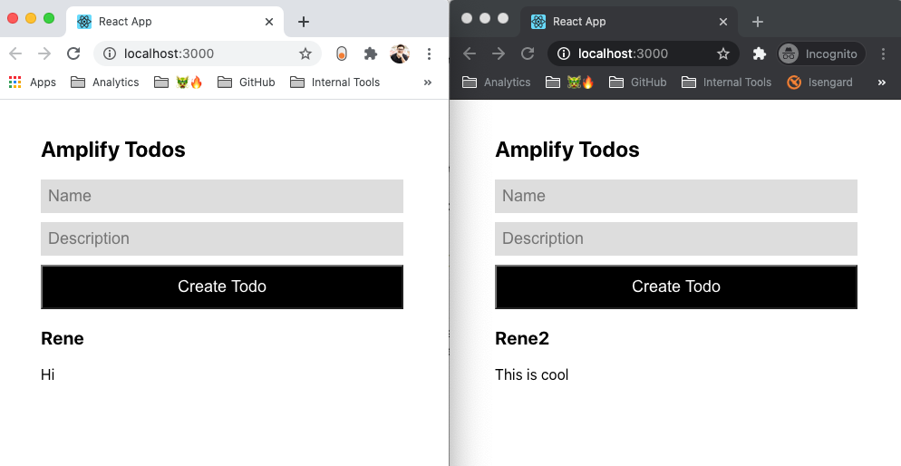 Showcase of owner-based authentication working