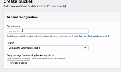 Creating a new S3 bucket workflow