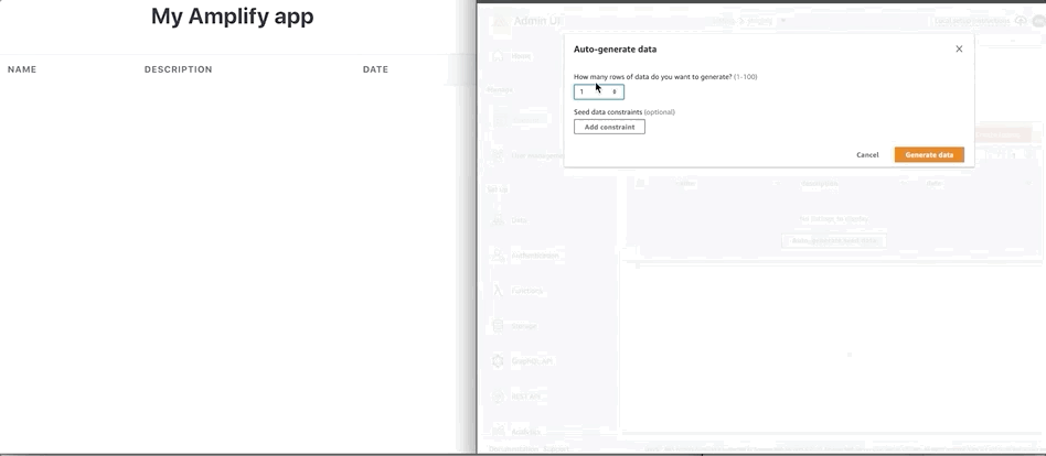 Amplify CMS and Seed data sample app screenshot
