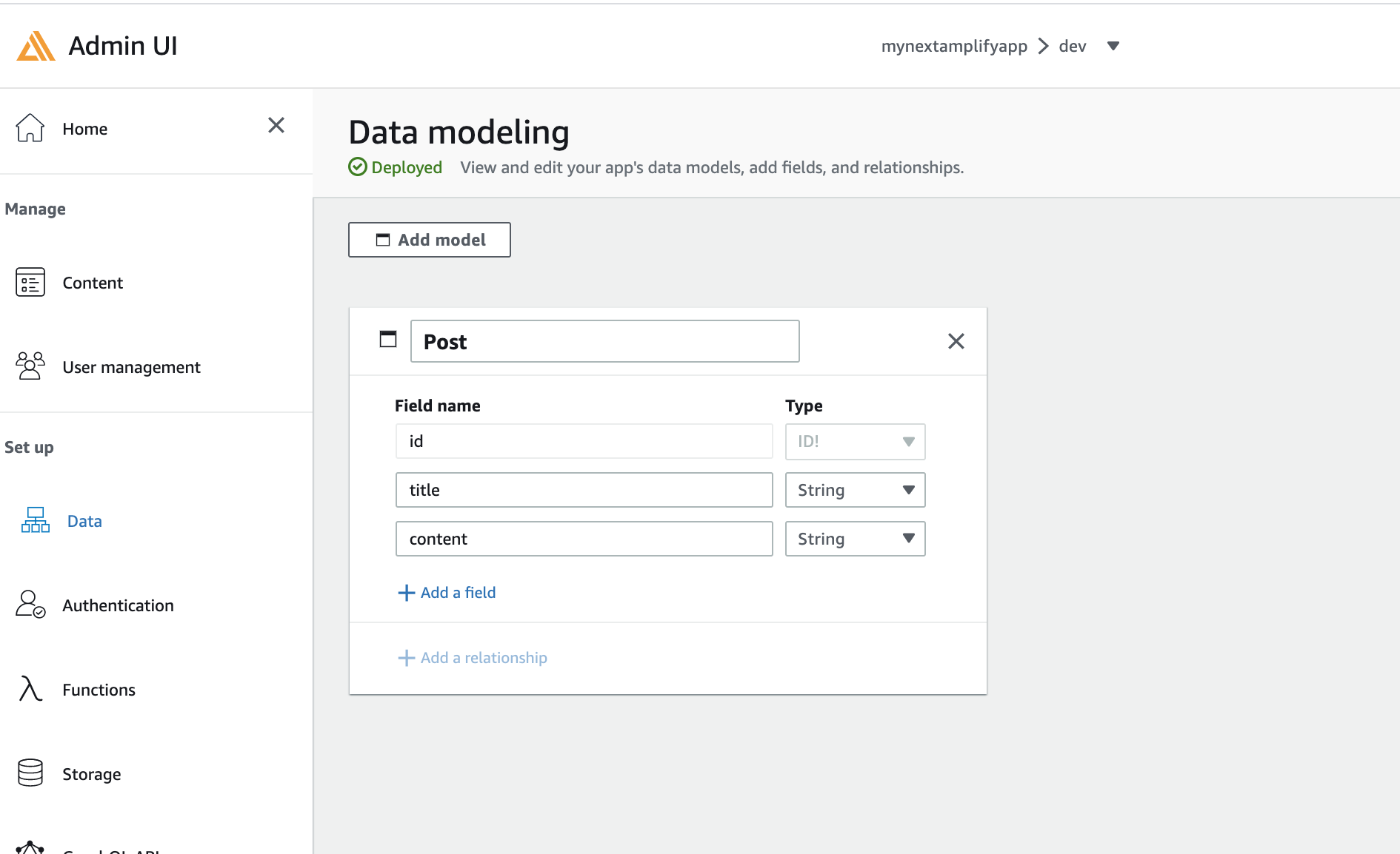 Admin UI Data modeling of Post object