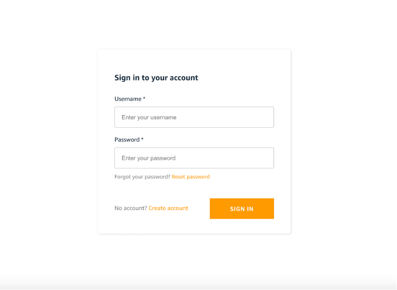Login Page of the Delivery Application
