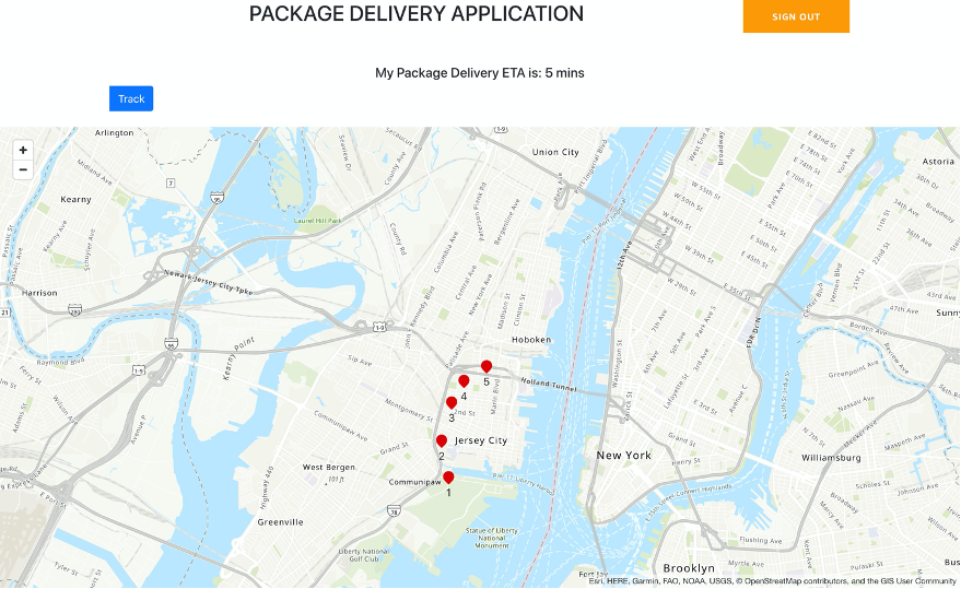 Testing ETA with several tracked locations