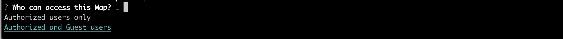 Choose Authorized and Guest users access for the map