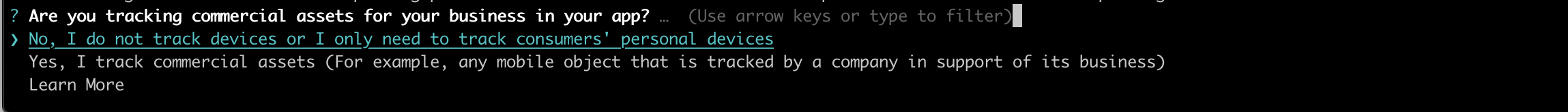 Select not tracking devices to determine pricing plan