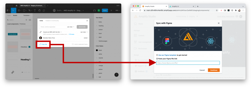Screenshot of Figma to code
