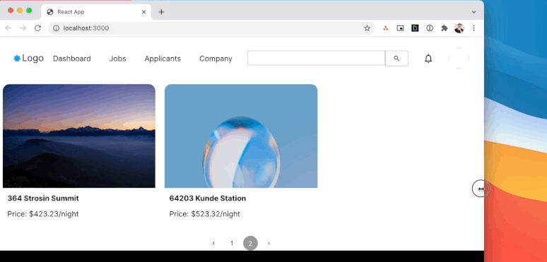GIF showing components' responsiveness