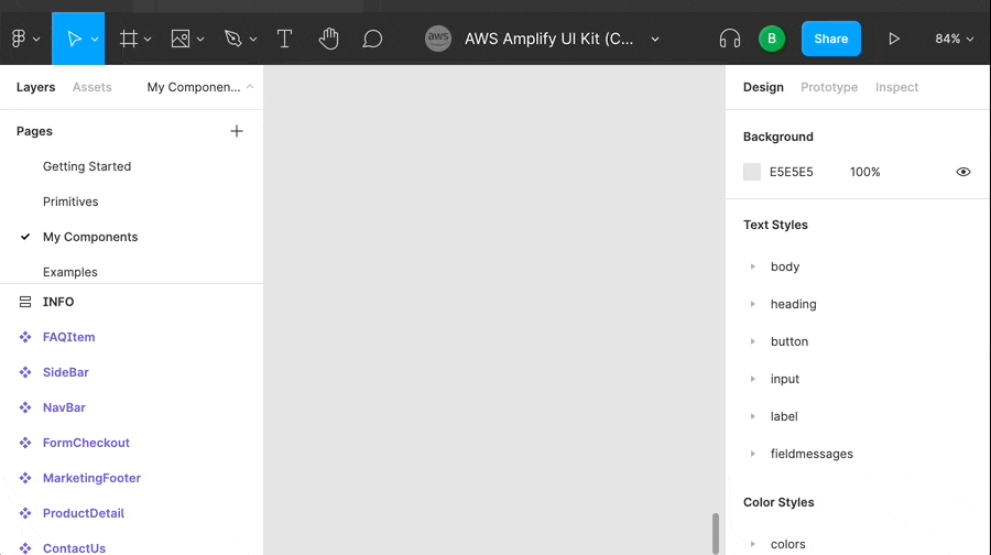 GIF showing how to create a Figma component