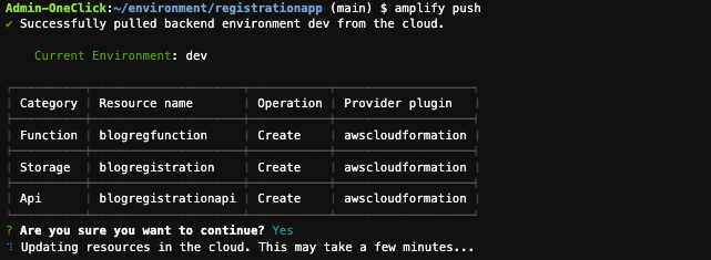 API endpoint URL and success message.