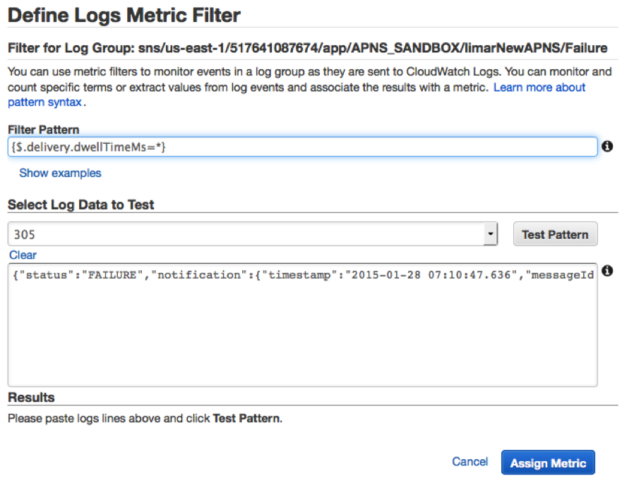 Description: Define Logs Metric Filter