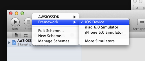 selecting the Framework scheme