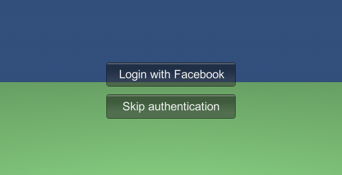Authentication screen