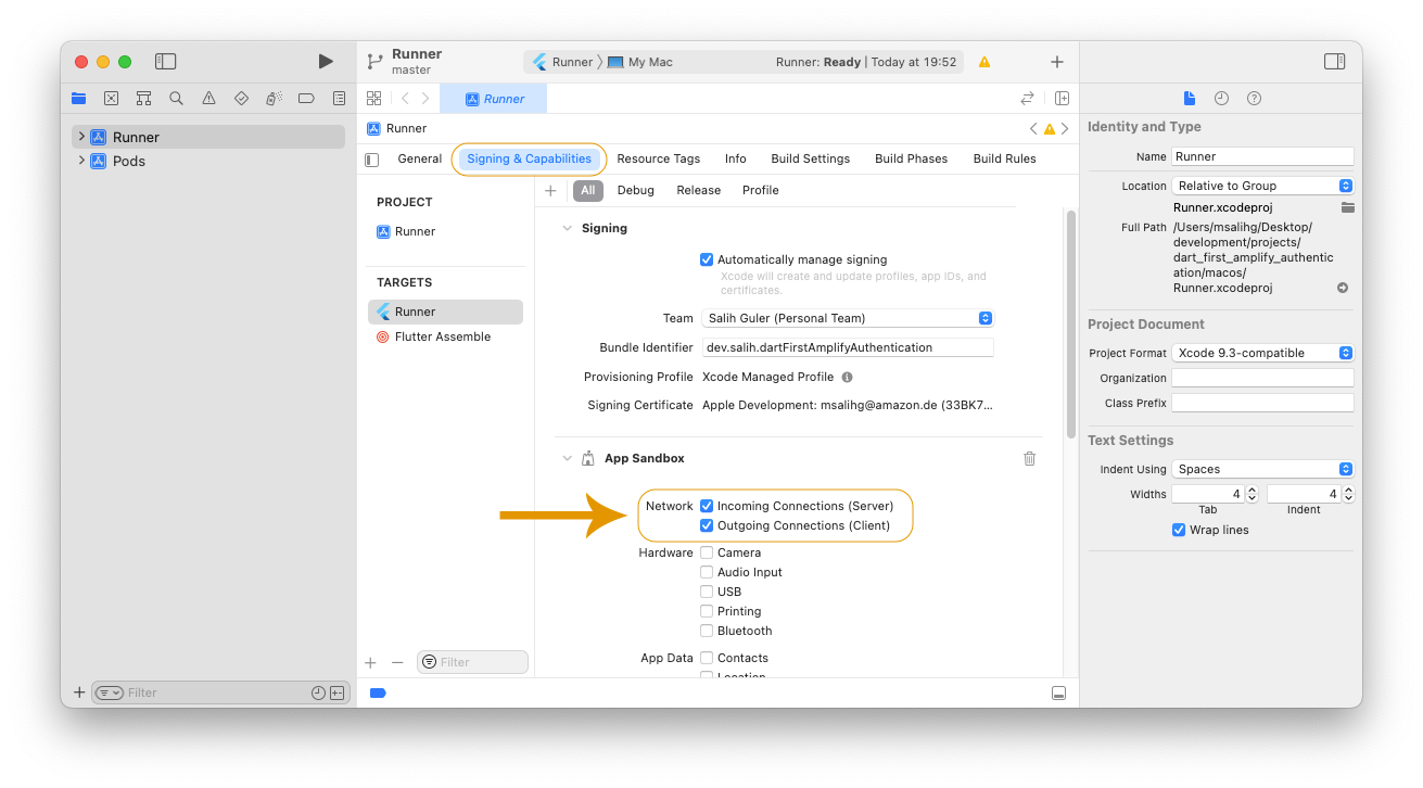 Signing and capabilities