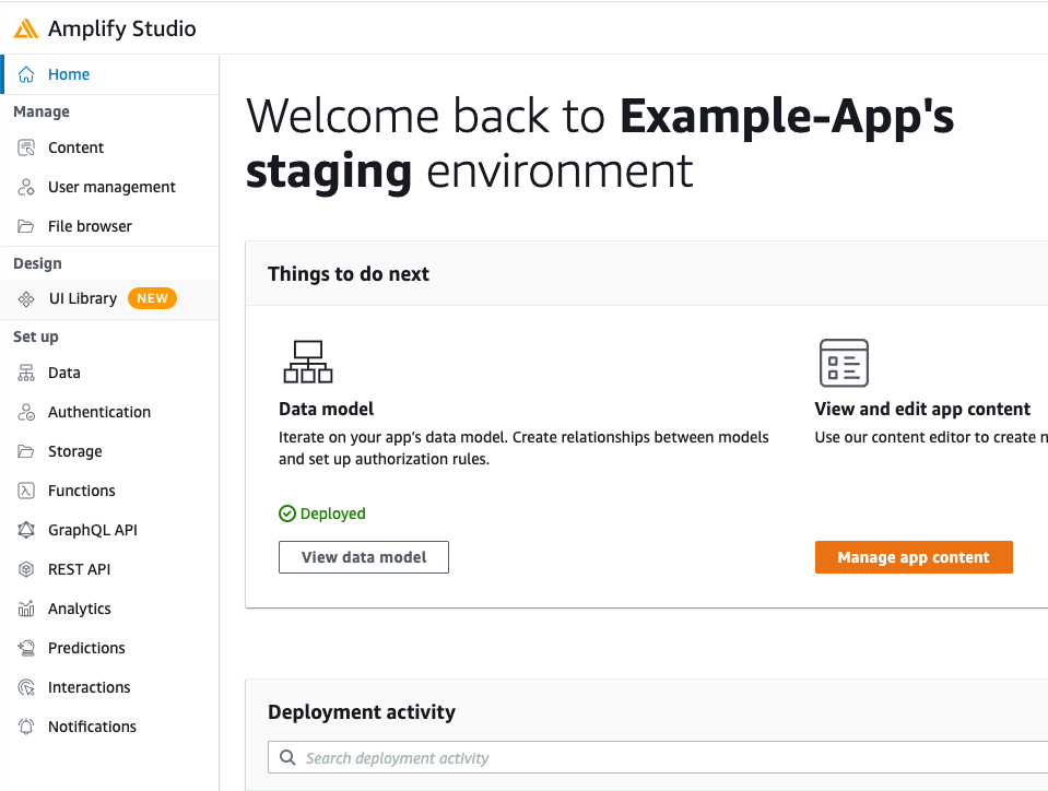 Screenshot of Studio home page
