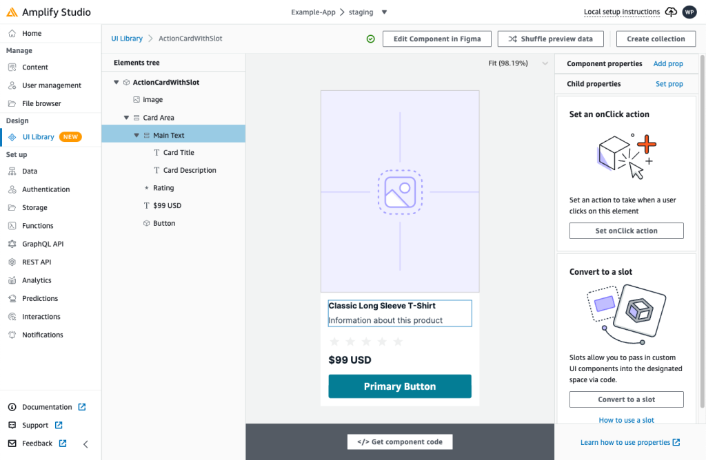 Screenshot on setting a child property