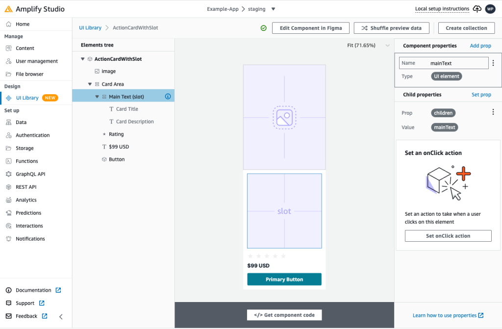 Screenshot of a converted slot in UI editor