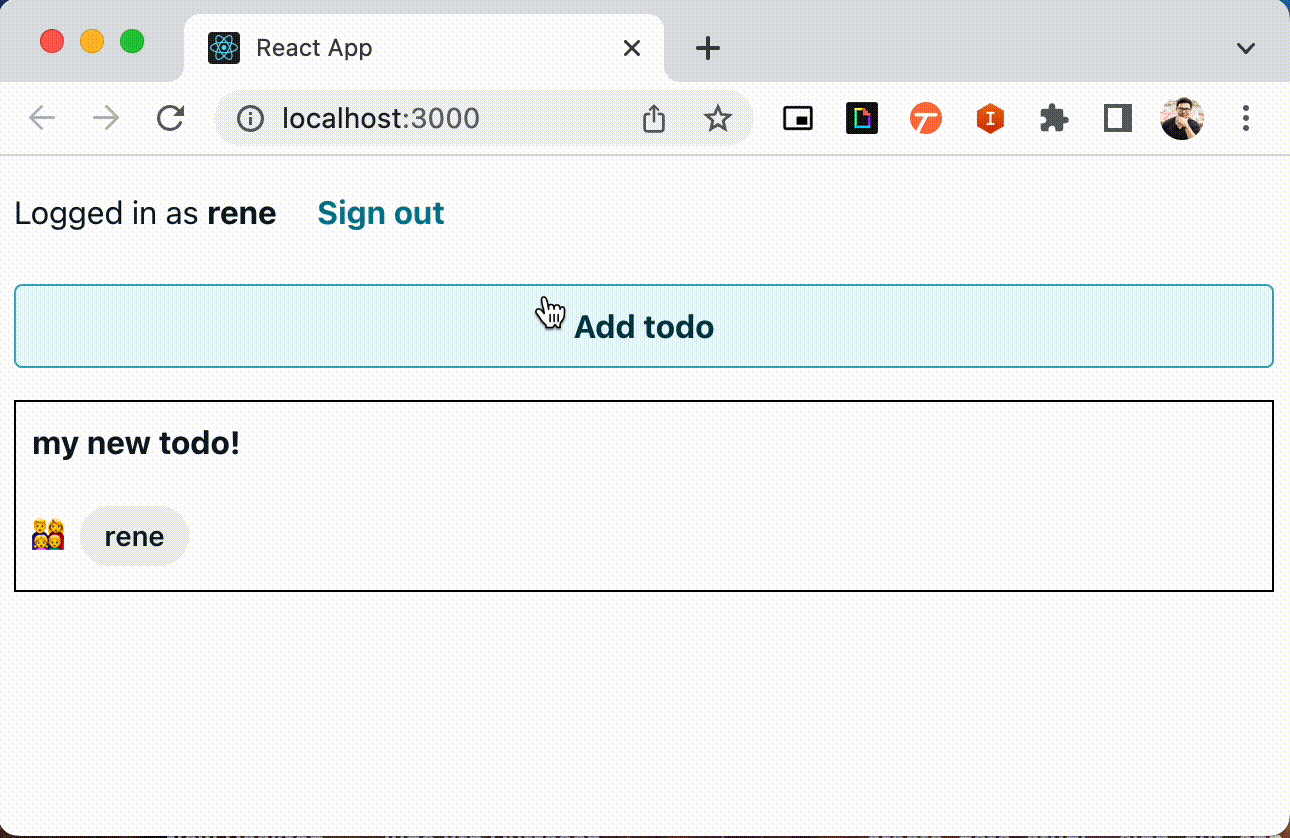 Demo of GraphQL create operation working