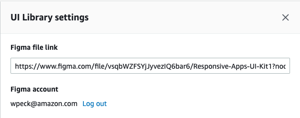 Modal prompting for the URL of a Figma file
