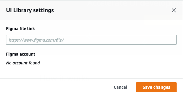 Modal pop-up to input the Figma URL in Studio