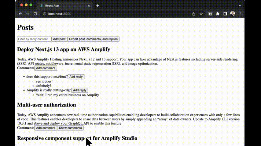 Recording of filter functionality working