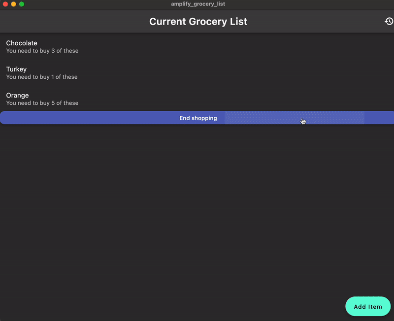 Adding an invoice to a grocery list.