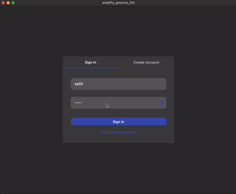 A user logging in after the auth implemen tation