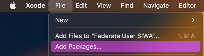 Add packages to project in Xcode