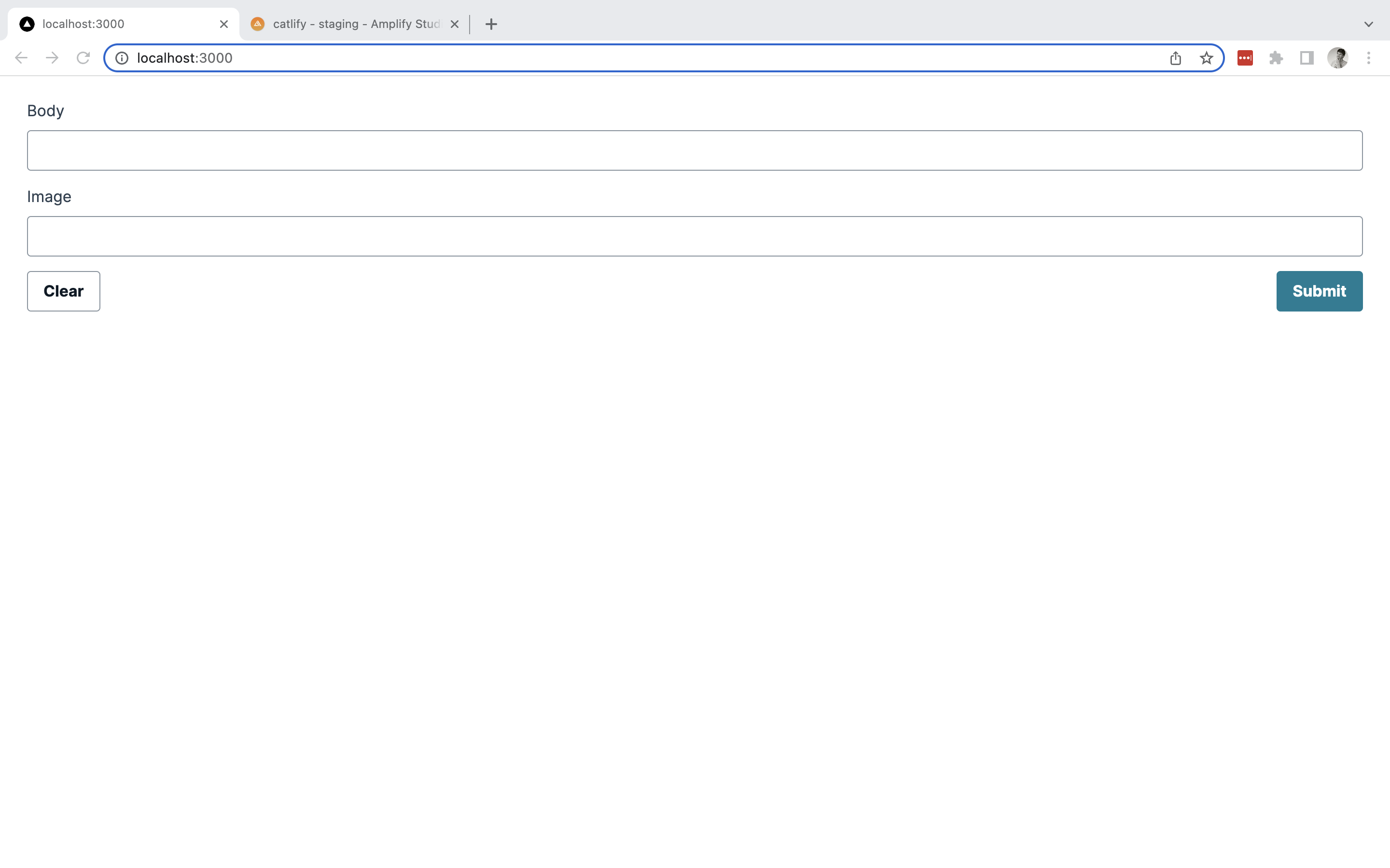 Screenshot showing default PostCreateForm component