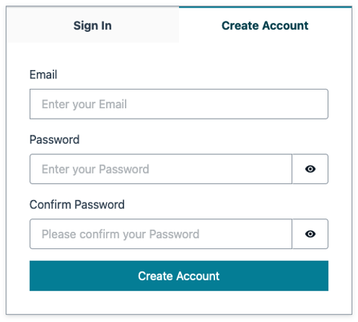 Figure 15: Creating an account using Amazon Cognito