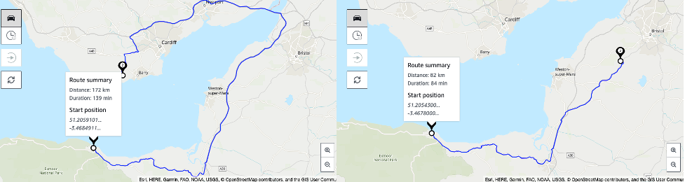 Figure 4: Using matrix routing to calculate nearest locations