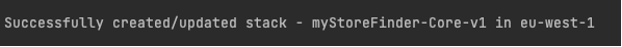 Successful completion of create/update stack