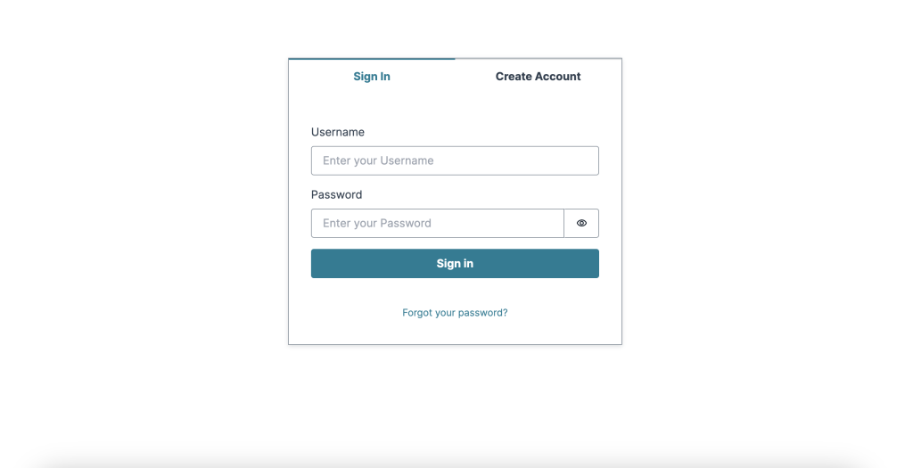 New app login page