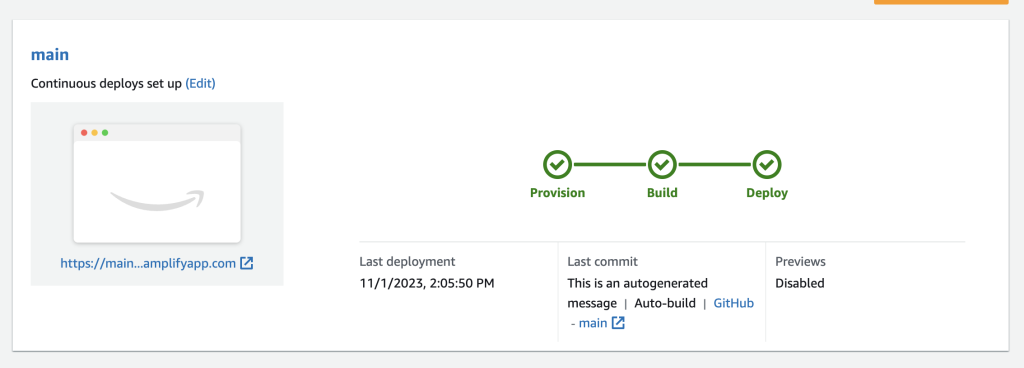 The Amplify Hosting CI/CD pipeline