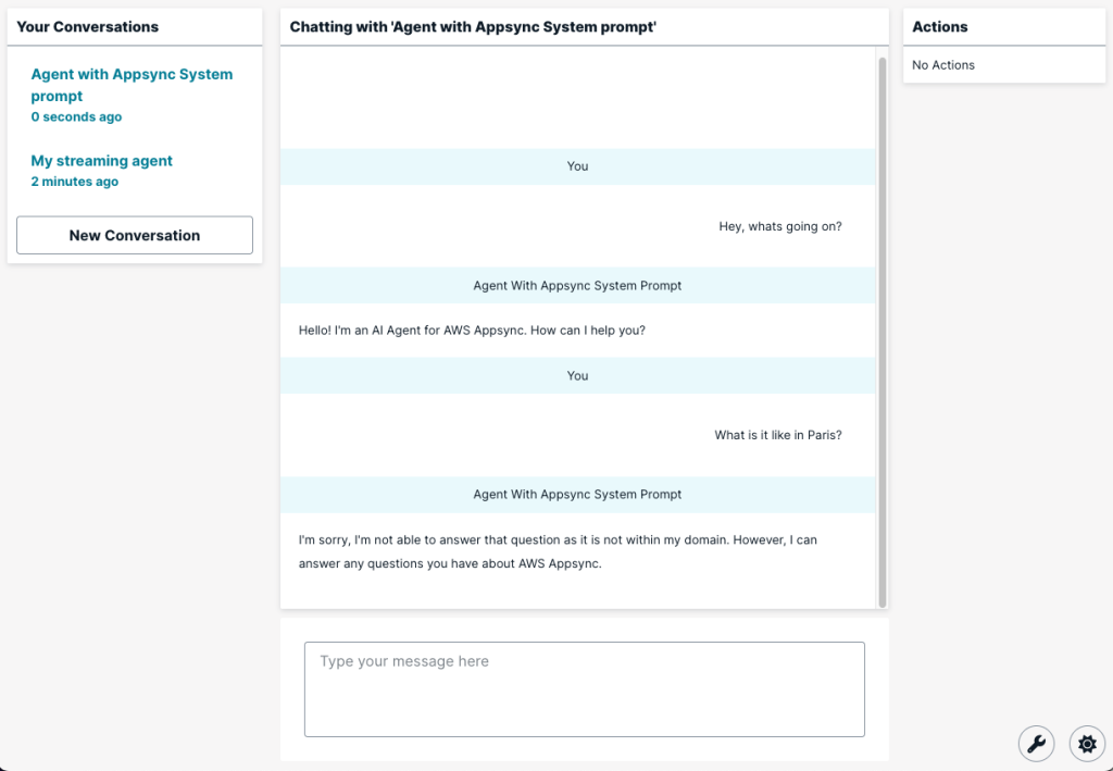 conversation with appsync prompt
