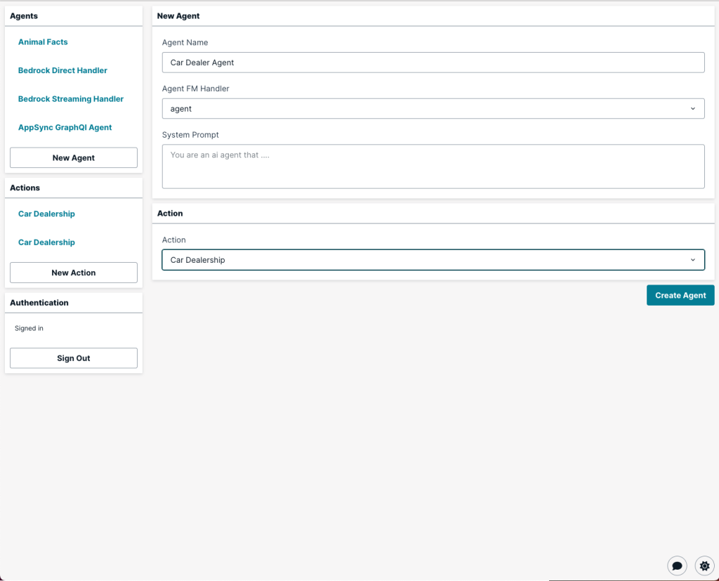 agent foundation model handler in action on playground