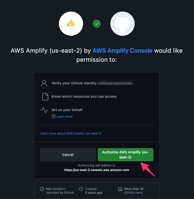 Authorize Amplify to access your GitHub
