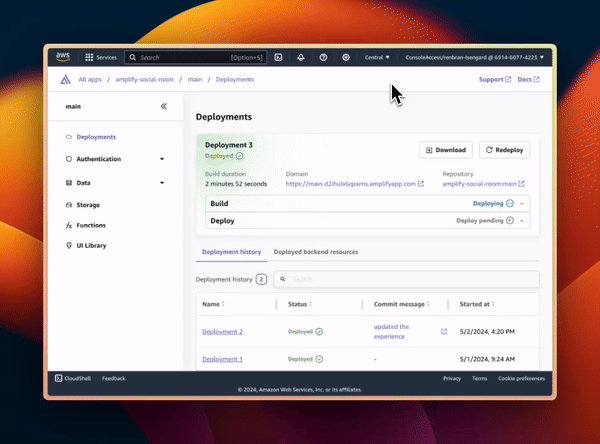 Demo of opening up the production URL