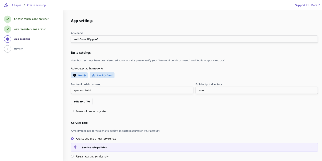 Amplify-Hosting-App-Settings