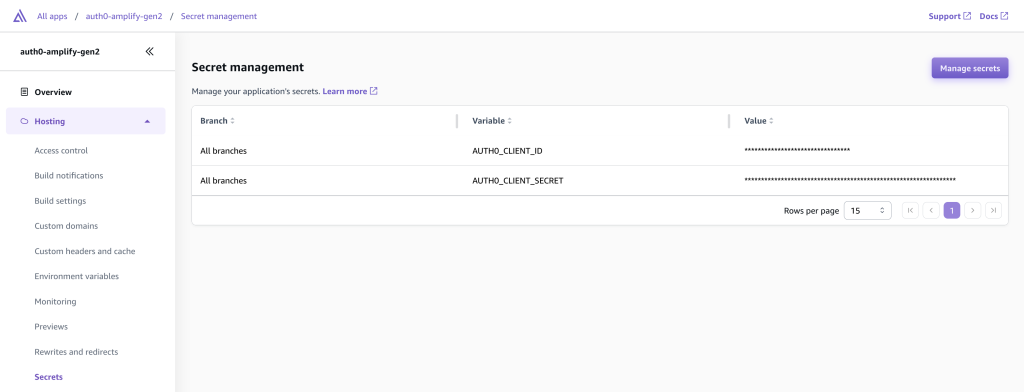 amplify-hosting-secrets-management