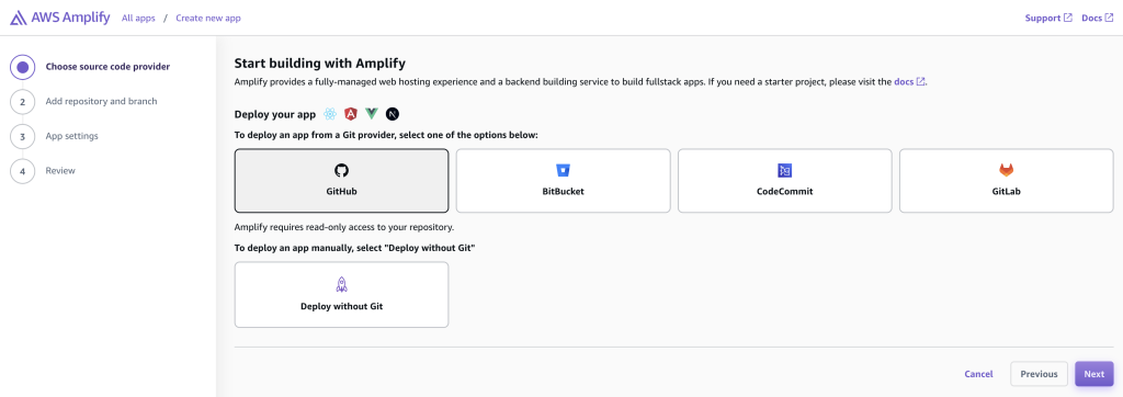 Amplify-Hosting-Src-Provider-Page