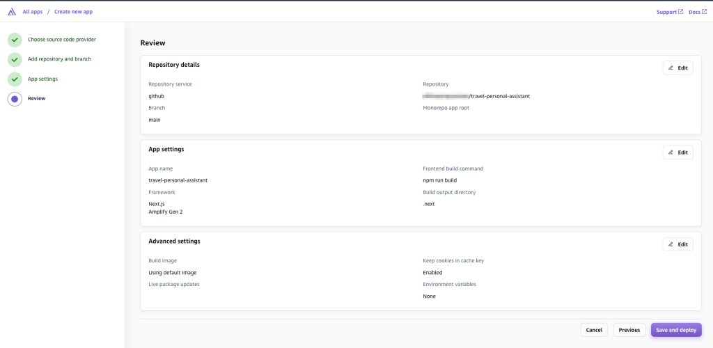 click on the "Save and deploy" button
