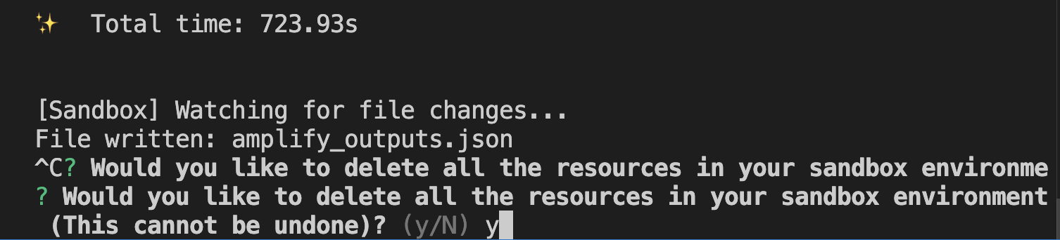 Stop AWS Amplify Sandbox and Delete Resources