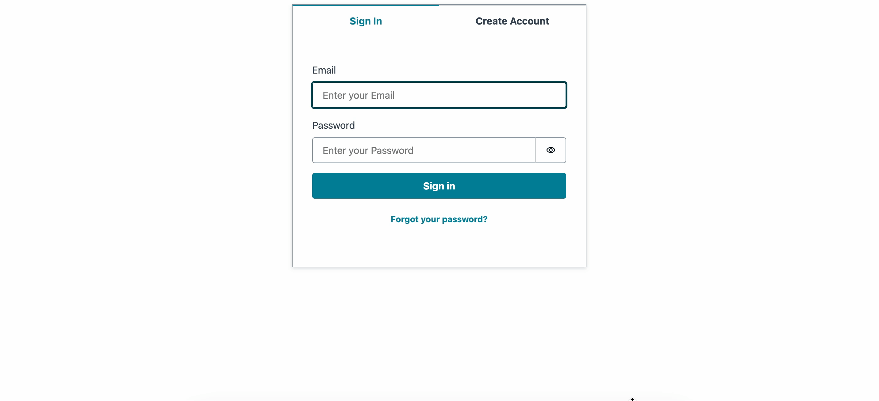 Logging in using the Amplify Authenticator component during local development testing.