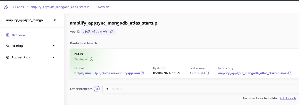 Amplify Tanstack Optimistic UI - Deploy Application