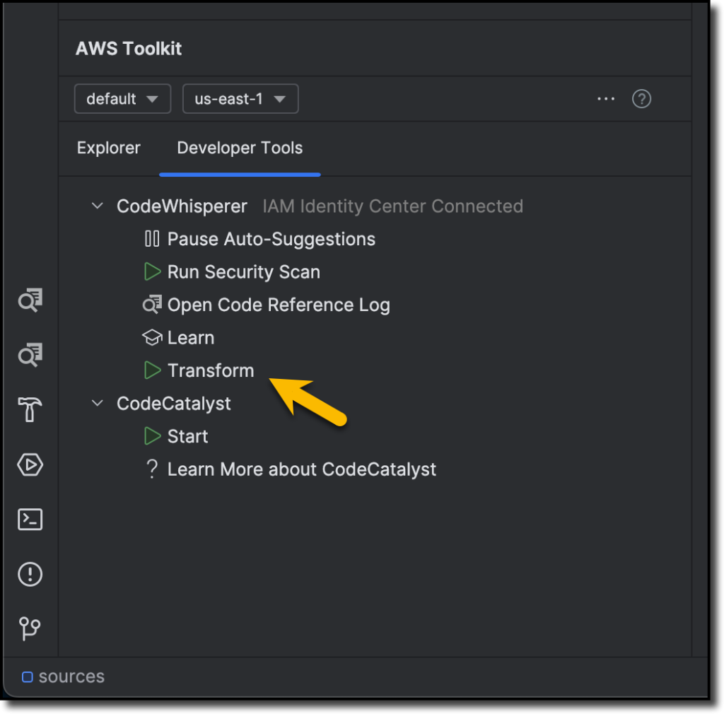 Amazon Q Code Transform in Amazon CodeWhisperer