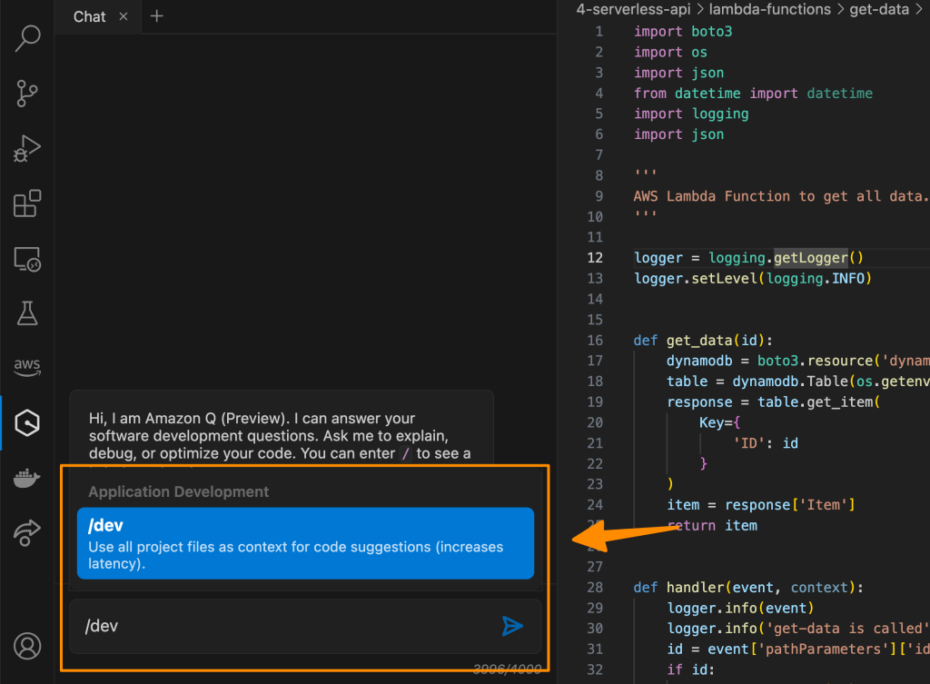 Erstellen einer Anwendung mit Amazon Q
