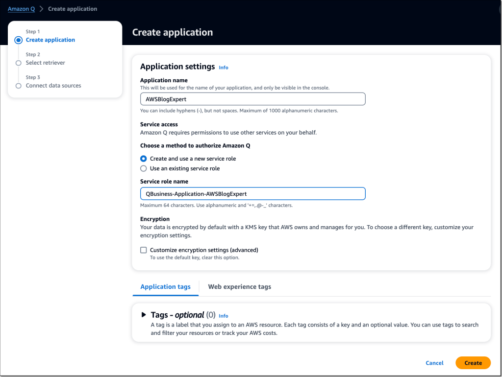 Konfigurieren der Anwendungseinstellungen in Amazon Q