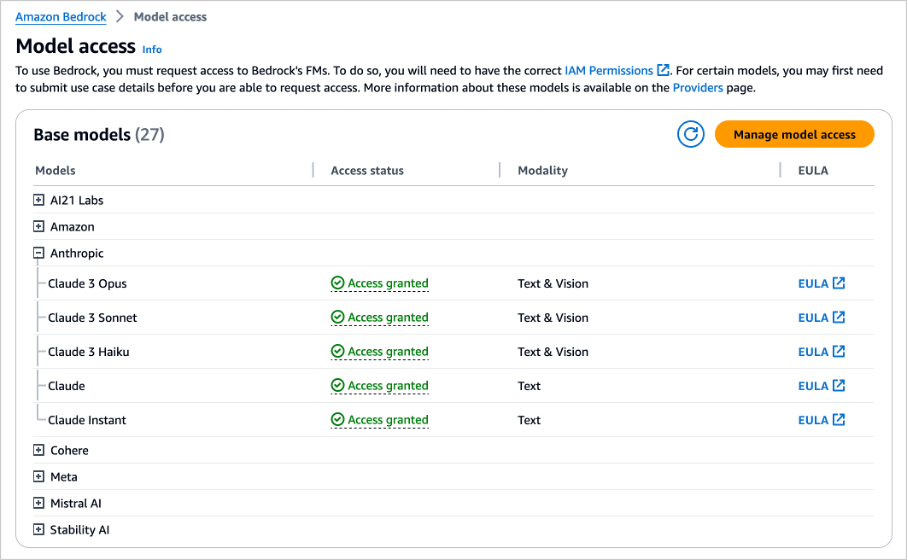 Modellzugriff auf Claude 3 Opus beantragen über die Modellauswahl