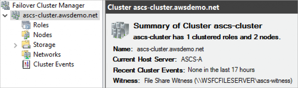 failover cluster manager