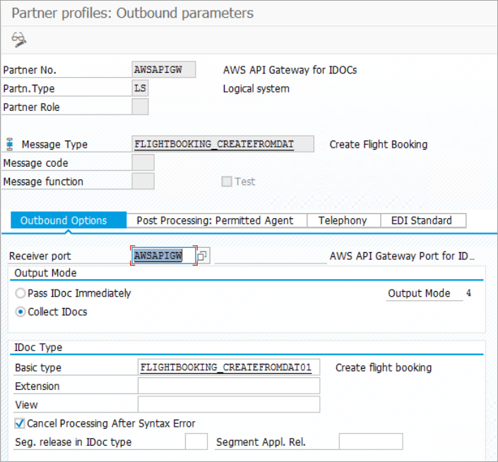 outbound parameters